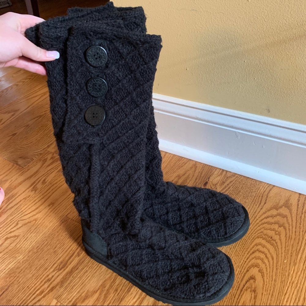 UGG Black Lattice Cardy Boots